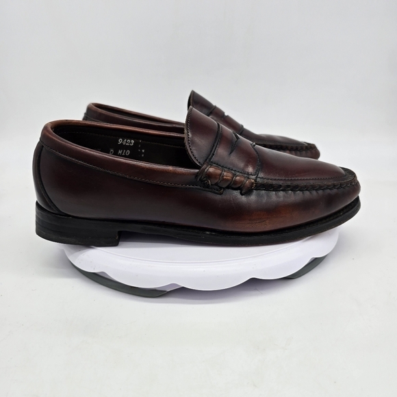 Whippet Wright Shoe Men’s 9.5D Burgundy Arch Preserver Hand Sewn Loafers - Picture 7 of 8